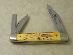 Case XX SS USA 5 Dot (1985) NCCC Unique Bone W6380 Whittler Club Knife