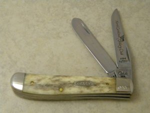 Case XX USA Appaloosa Bone A6207 SS 1 of 150 NCCC Mini Trapper 1994 Club Knife