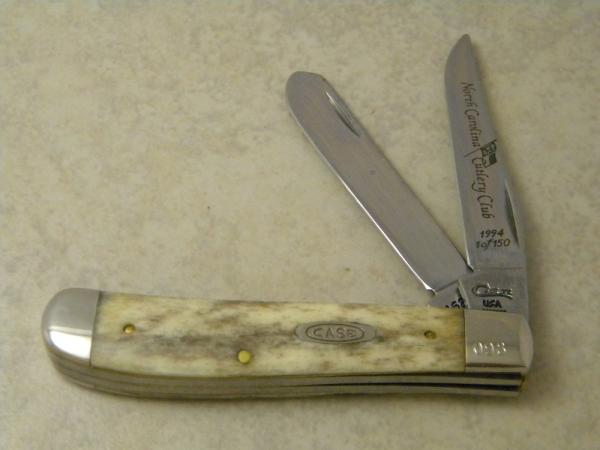 Case XX USA Appaloosa Bone A6207 SS 1 of 150 NCCC Mini Trapper 1994 Club Knife Case XX USA Appaloosa Bone A6207 SS 1 of 150 NCCC Mini Trapper 1994 Club Knife