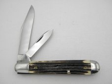 Queen Cutlery Co. #28 English Jack in Winterbottom Bone: 4 1/2” closed; 1958 - 1960, etched blade, Q Queen Cutlery Co. #28 English Jack in Winterbottom Bone: 4 1/2” closed; 1958 - 1960, etched blade, Q