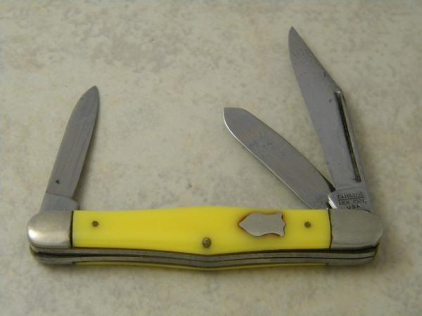 Camillus New York USA 84 Yellow Mini Stockman Knife 
