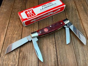 Henckels by Boker Blood Red Pin Feather Jigged Bone Congress 