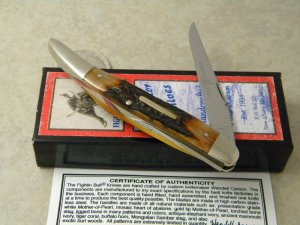 Fightn Bull USA 1612 Amber Stag Wendell Carson Toothpick Knife 