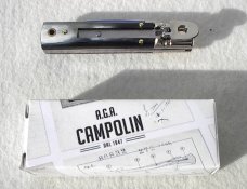 NEW A.G.A. CAMPOLIN CLASSIC 6" SLIMLINE LEVERLOCK GENUINE BRAZILIAN HORN