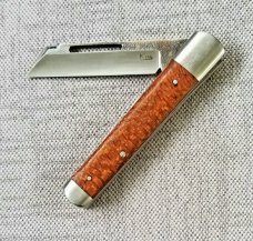 K'roo Custom Sleeveboard. ,3.8" N690 with brut de force  look...Terblan's Beechwood Scales