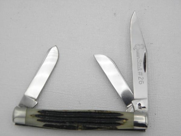 Queen Cutlery #26 Stockman Winterbottom bone: 3 3/8” closed, 1958 - 1960 Queen Cutlery #26 Stockman Winterbottom bone: 3 3/8” closed, 1958 - 1960