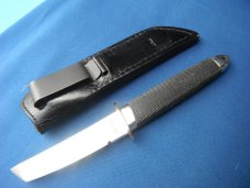 RARE COLD STEEL JAPANESE MINI TANTO FIXED BLADE KNIFE WITH ORIGINAL LEATHER SHEATH. MADE IN JAPAN!! RARE COLD STEEL JAPANESE MINI TANTO FIXED BLADE KNIFE WITH ORIGINAL LEATHER SHEATH. MADE IN JAPAN!!