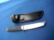 RARE COLD STEEL JAPANESE MINI TANTO FIXED BLADE KNIFE WITH ORIGINAL LEATHER SHEATH. MADE IN JAPAN!! RARE COLD STEEL JAPANESE MINI TANTO FIXED BLADE KNIFE WITH ORIGINAL LEATHER SHEATH. MADE IN JAPAN!!