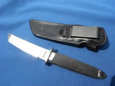 RARE COLD STEEL JAPANESE MINI TANTO FIXED BLADE KNIFE WITH ORIGINAL LEATHER SHEATH. MADE IN JAPAN!! RARE COLD STEEL JAPANESE MINI TANTO FIXED BLADE KNIFE WITH ORIGINAL LEATHER SHEATH. MADE IN JAPAN!!