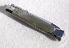 NEW OLD STOCK 1980's ITALIAN STILETTO 9" GENUINE BRAZILIAN HORN SWING GUARD LOCK BACK 