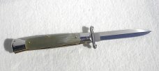 NEW OLD STOCK 1980's ITALIAN STILETTO 9" GENUINE BRAZILIAN HORN SWING GUARD LOCK BACK 