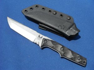 Custom Bawidamann Blades Skraeling  Tactical Fixed Blade knife, S35 VN Steel Kydex Sheath.