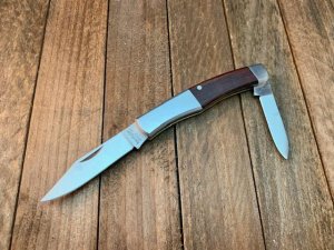 Kershaw KAI Made in Japan 2 Blade Swell Center Canoe Cocobolo and Stainless Handles