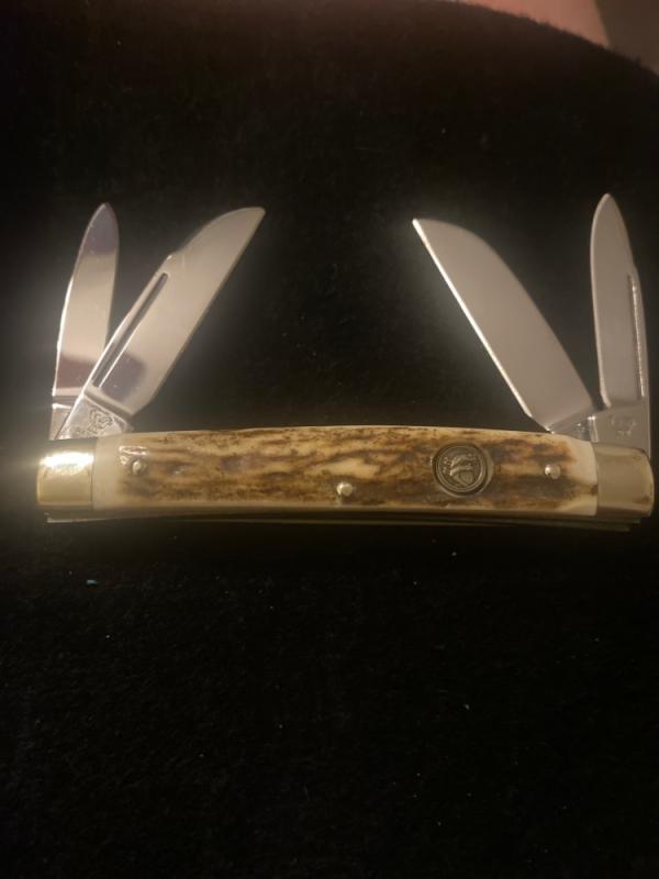 Vintage Like New Hen & Rooster Solingen Germany Super Fat & Gnarly Stag Congress With 4 Blades Vintage Like New Hen & Rooster Solingen Germany Super Fat & Gnarly Stag Congress With 4 Blades