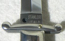 NEW OLD STOCK 1980's ITALIAN STILETTO 9" GENUINE SNAKEWOOD SWING GUARD  