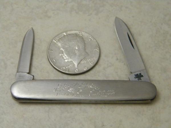 Case XX Stainless USA 4 Dot Metal Engraved M 279 SS "Cale Yarborough 1976" Champion Pen Knife