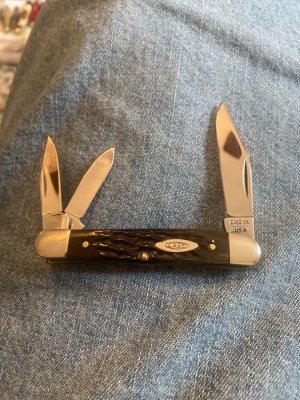 1982 Case XX 8 Dots USA 6308 Pretty Bone Handles Whittler With Three Stainless Steel Blades Like New