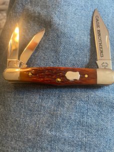 Case Brothers Select Co USA 5383 WH SS Reddish Bone Handle Whittler With Three Stainless Blades Case Brothers Select Co USA 5383 WH SS Reddish Bone Handle Whittler With Three Stainless Blades