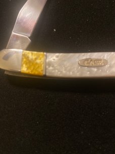 2016 Case XX USA Muskrat SS Antique Gold & White Peal Corelon With Two Stainless Steel Blades New 2016 Case XX USA Muskrat SS Antique Gold & White Peal Corelon With Two Stainless Steel Blades New