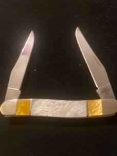 2016 Case XX USA Muskrat SS Antique Gold & White Peal Corelon With Two Stainless Steel Blades New 2016 Case XX USA Muskrat SS Antique Gold & White Peal Corelon With Two Stainless Steel Blades New