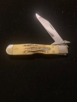 2005 Case XX USA 6.5111/2 L SS Bonestag Handle Cheetah Cub With A Single Stainless Steel Blade
