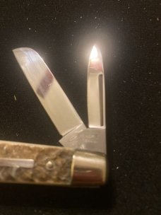 Vintage Hoffritz Germany Thick & Gnarly Stag Hamdle Congress With Four Blades & A Bar Sheild 