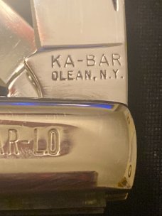 KA-BAR Oleans New York KA-BAR-LO Dog Head Stag With Gnarly Stag Plus Two Blades Never Used Or Carrie KA-BAR Oleans New York KA-BAR-LO Dog Head Stag With Gnarly Stag Plus Two Blades Never Used Or Carrie