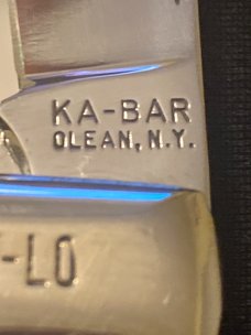 KA-BAR Oleans New York KA-BAR-LO Doghead Fat & Gnarly Stag Handle Knife With Two Blades Near Mint KA-BAR Oleans New York KA-BAR-LO Doghead Fat & Gnarly Stag Handle Knife With Two Blades Near Mint