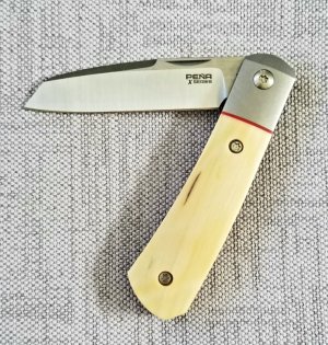 Enrique Pena Mammoth ivory Apache Front Flipper,M390,2021 X Series, 3 7/8", Recover by Jerry Valdez 
