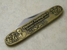 Remington UMC USA Eliphalet Remington II 18890 Brass Pen Knife in Box Remington UMC USA Eliphalet Remington II 18890 Brass Pen Knife in Box