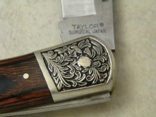 Taylor Cutlery Japan 1905 WP Scrolled Bolster Texas Ranger Wood Lockback Knife NIB Taylor Cutlery Japan 1905 WP Scrolled Bolster Texas Ranger Wood Lockback Knife NIB