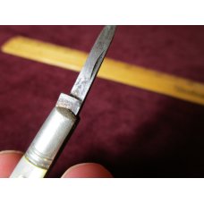 Antique W. K. Co. Germany 2 Blade Mother of Peral Pocket Knife w/Trademark Crossed Ax & Flag w/3 X's Antique W. K. Co. Germany 2 Blade Mother of Peral Pocket Knife w/Trademark Crossed Ax & Flag w/3 X's