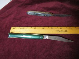 Switch Blade Edgemaster U.S.A. Automatic Knifes 1936-56 Green Marble Handle 7"  