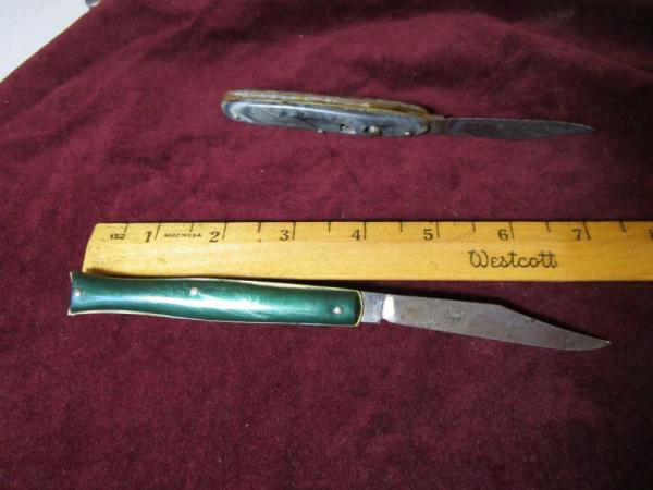 Switch Blade Edgemaster U.S.A. Automatic Knifes 1936-56 Green Marble Handle 7" Switch Blade Edgemaster U.S.A. Automatic Knifes 1936-56 Green Marble Handle 7"
