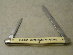Schrade NY USA SS 700 2 Blade Melon Tester Knife 1973-2005 "Florida Dept. of Citrus" 