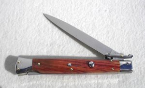 NOS 1980's EXOTIC ROSEWOOD 11" SWING GUARD LOCK BACK MANIGO ITALY