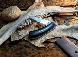 STONE HANDMADE KNIVES - Slimline Native - African Black Wood Handles - NEW