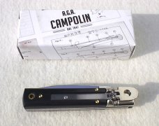 NEW A.G.A. CAMPOLIN MANIAGO ITALY CLASSIC 6" SLIMLINE LEVER LOCK GENUINE AFRICAN EBONY WOOD