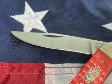 Case xx 2002 Tony Bose Single Blade Sowbelly Knife w/ Red, White & Blue American Flag Shield