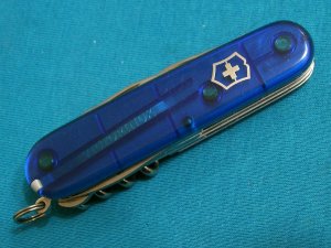 VICTORINOX CLIMBER 53386 SAPPHIRE BLUE SAK SWISS ARMY CAMP FOLDING POCKET KNIFE KNIVES OLD
