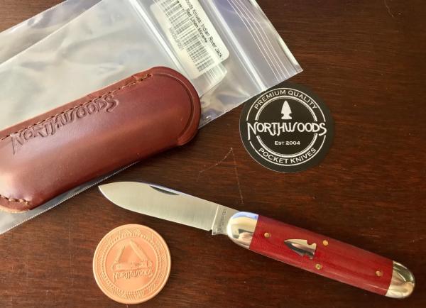 Northwoods Indian River Jack, Red Linen Micarta, Made By Great Eastern Cutlery, New (GEC 35) 