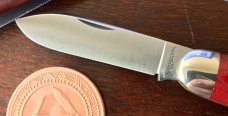 Northwoods Indian River Jack, Red Linen Micarta, Made By Great Eastern Cutlery, New (GEC 35) 