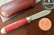 Northwoods Indian River Jack, Red Linen Micarta, Made By Great Eastern Cutlery, New (GEC 35) 