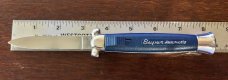 Super Automatic Out The Front, Blue Handle, Hard To Find Variation, Marked STAINLESS STEEL, Unused Super Automatic Out The Front, Blue Handle, Hard To Find Variation, Marked STAINLESS STEEL, Unused
