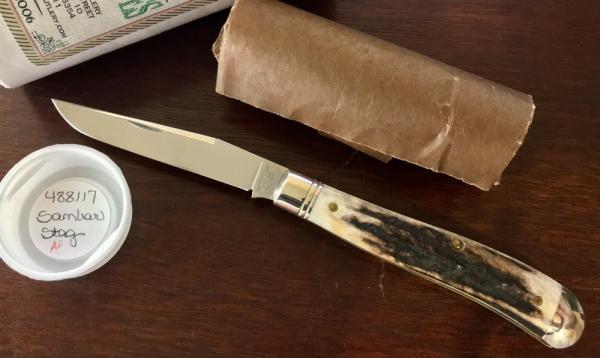 Great Eastern Cutlery Northfield 488117 Weasel, Nice Sambar Stag Handle, (GEC 48), Light Use Great Eastern Cutlery Northfield 488117 Weasel, Nice Sambar Stag Handle, (GEC 48), Light Use
