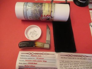 Tuna Valley Phoenix Jack Genuine India Amber Stag W/154CM  1 of 50 