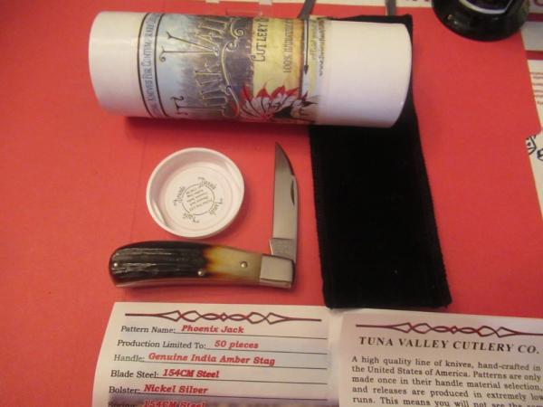 Tuna Valley Phoenix Jack Genuine India Amber Stag W/154CM  1 of 50 