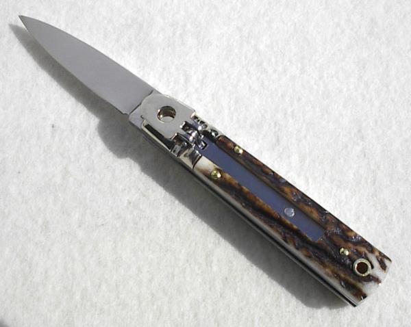 NEW A.G.A. CAMPOLIN MANIAGO ITALY CLASSIC 6" SLIMLINE LEVERLOCK GENUINE  EUROPEAN STAG