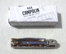 NEW A.G.A. CAMPOLIN MANIAGO ITALY CLASSIC 6" SLIMLINE LEVERLOCK GENUINE  EUROPEAN STAG