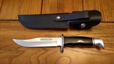 Buck 119 U.S.A. Fixed Blade Hunting Knife W/Black Leather Sheath  NIB